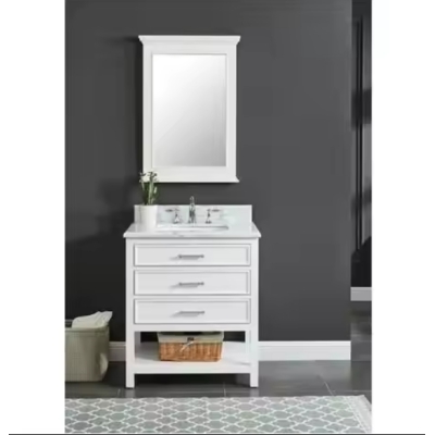 Supernalway Furniture 30 inch floor mounted modern white furniture bathroom cabinet home washbasin bathroom